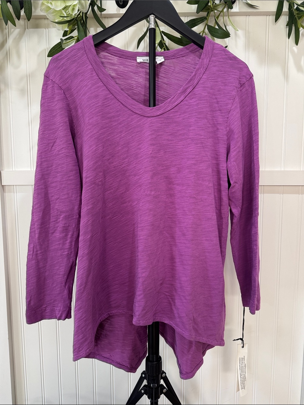 #313 WILT Purple Scoop Neck Long Sleeve Top NWT